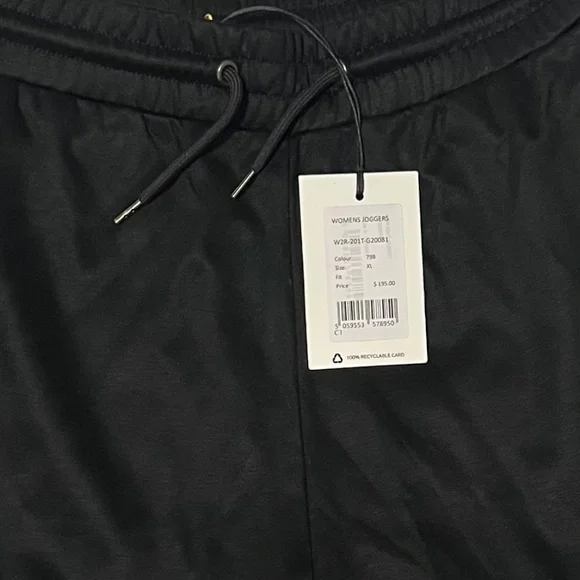 NWT Paul Smith Joggers Track Pants in Black with Swirl Stripe Women's Size XL - Picture 9 of 12